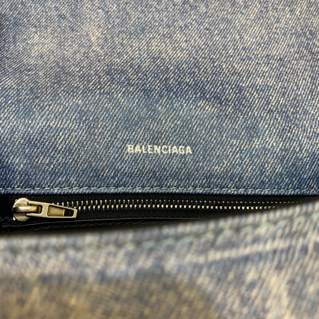 Balenciaga Hourglass Small Handbag In Blue Denim Printed, For Women, Women’s Bags 9in/23cm 5935462104W9064