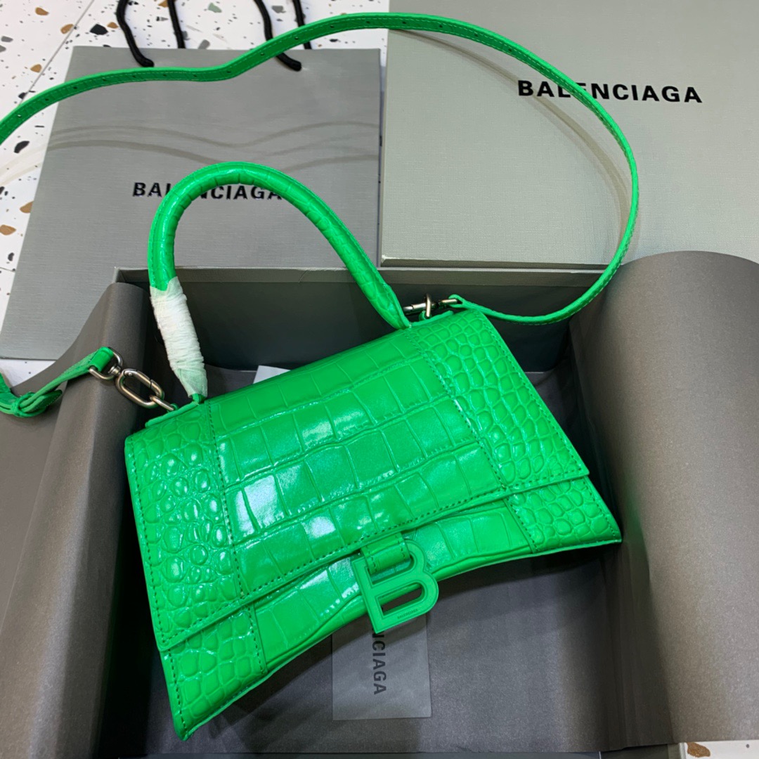 Balenciaga Hourglass Small Handbag In Bright Green, For Women, Women’s Bags 9in/23cm