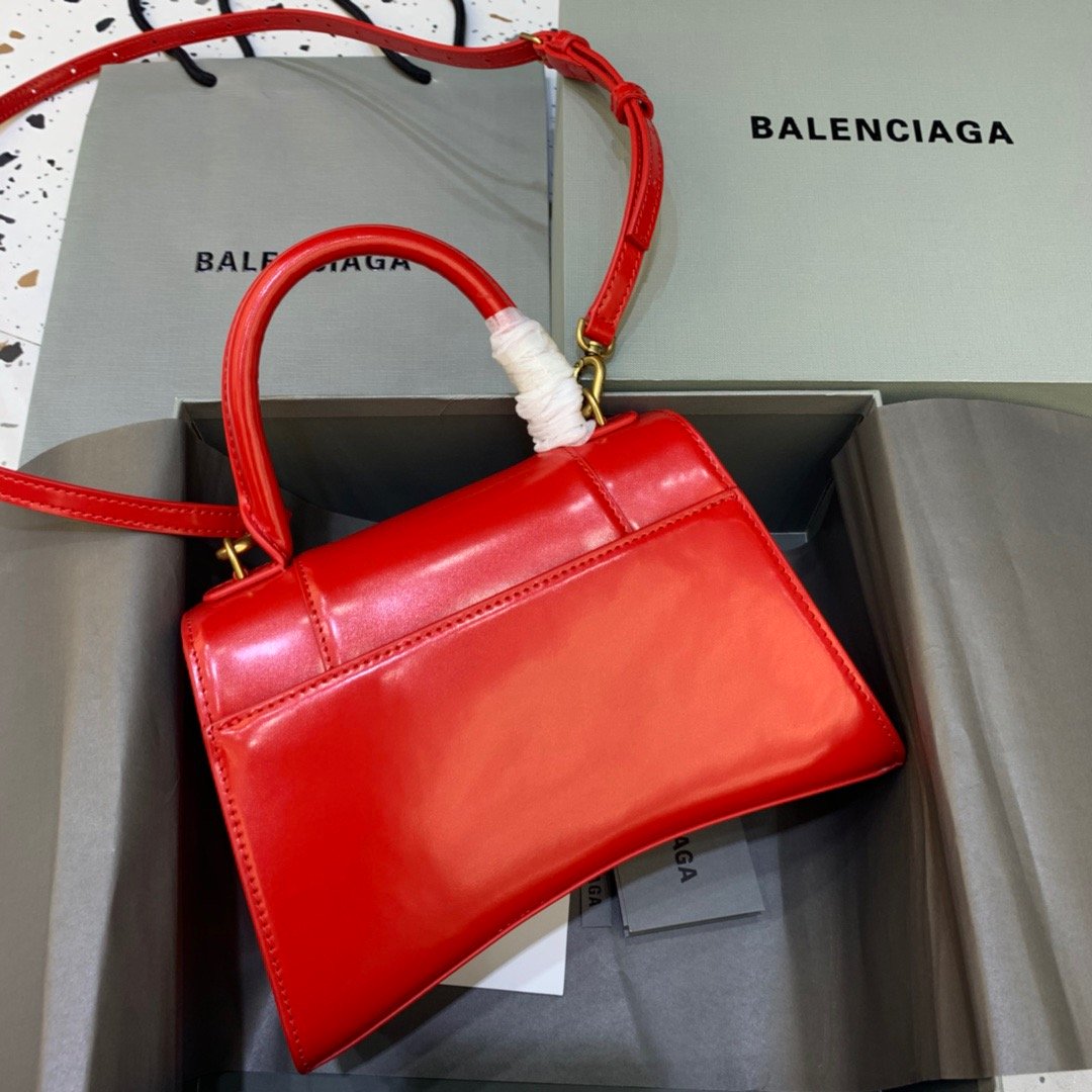 Balenciaga Hourglass Small Handbag In Bright Red, For Women, Women’s Bags 9in/23cm 5935461QJ4