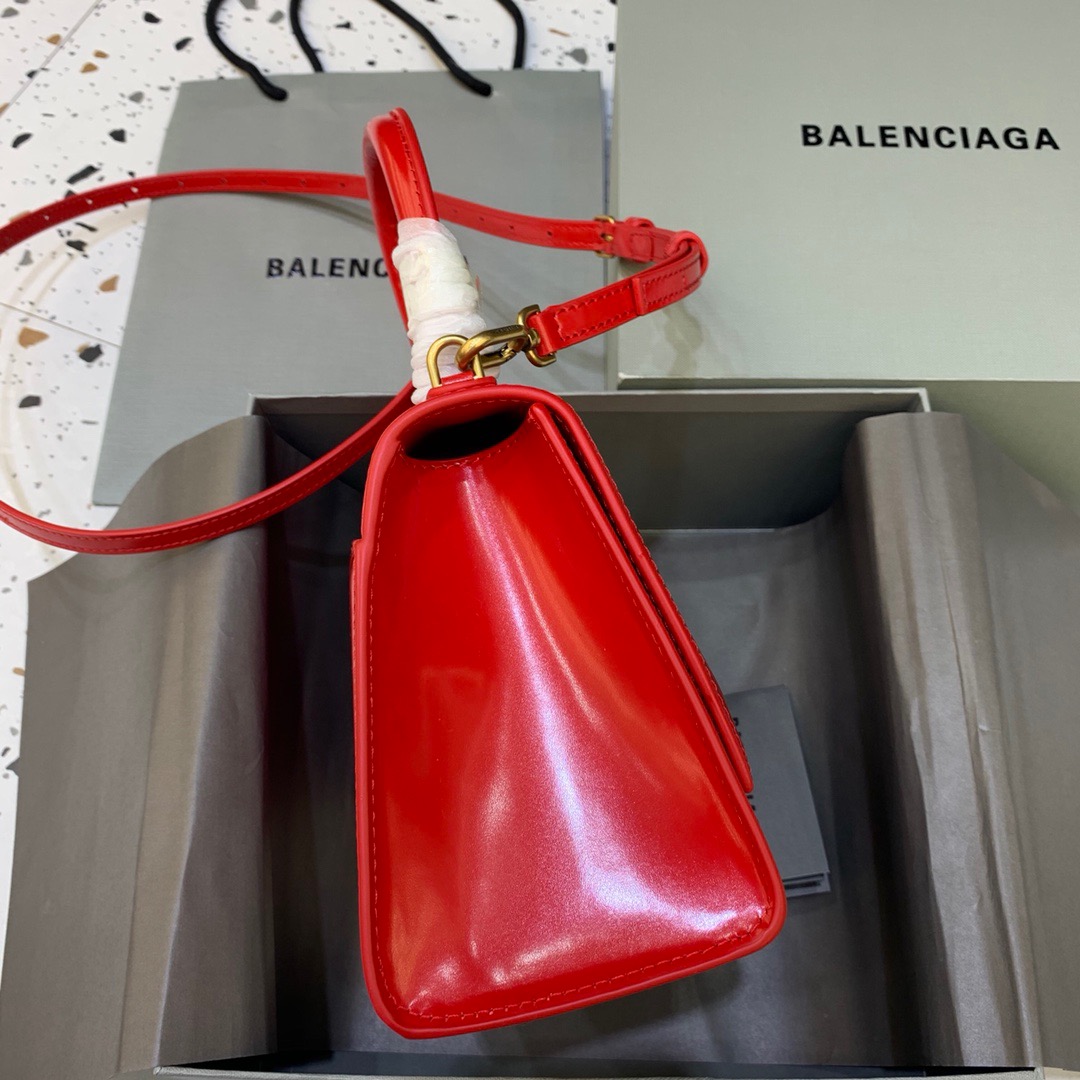 Balenciaga Hourglass Small Handbag In Bright Red, For Women, Women’s Bags 9in/23cm 5935461QJ4