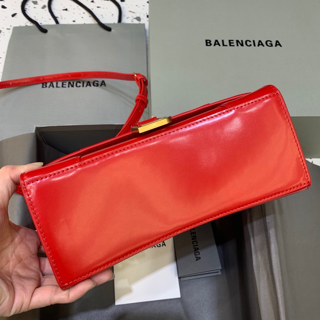 Balenciaga Hourglass Small Handbag In Bright Red, For Women, Women’s Bags 9in/23cm 5935461QJ4