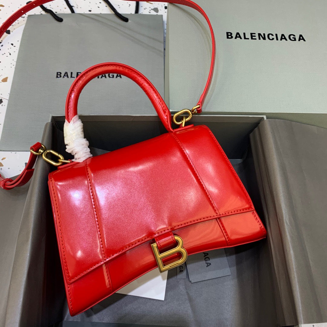 Balenciaga Hourglass Small Handbag In Bright Red, For Women, Women’s Bags 9in/23cm 5935461QJ4