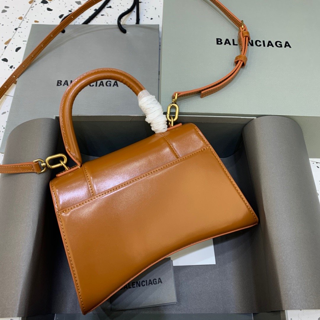 Balenciaga Hourglass Small Handbag In Brown, For Women, Women’s Bags 9in/23cm