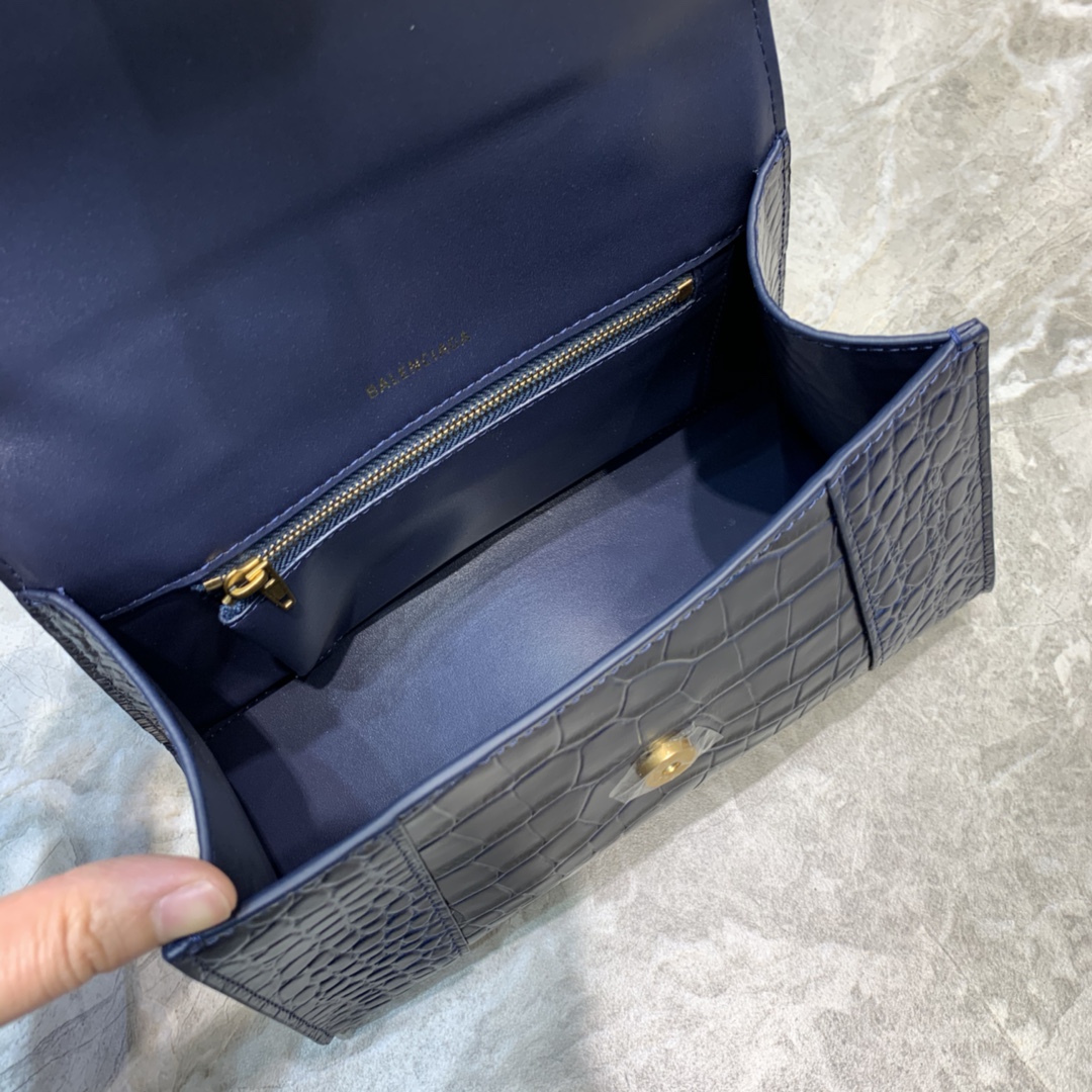 Balenciaga Hourglass Small Handbag In Dark Blue, For Women, Women’s Bags 9in/23cm 5935461LRG