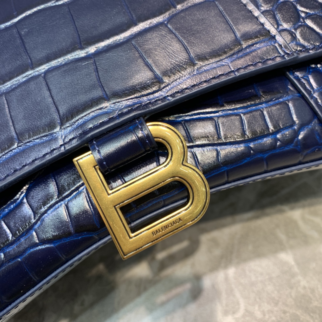 Balenciaga Hourglass Small Handbag In Dark Blue, For Women, Women’s Bags 9in/23cm 5935461LRG