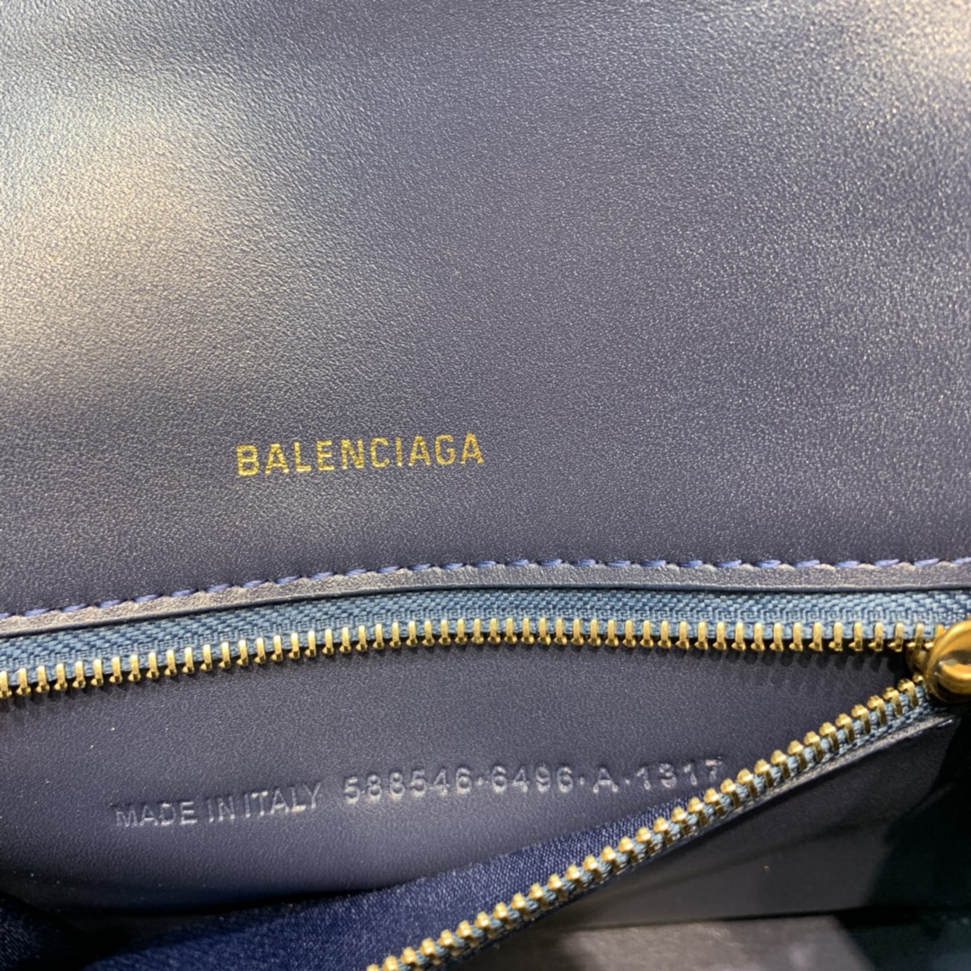 Balenciaga Hourglass Small Handbag In Dark Blue, For Women, Women’s Bags 9in/23cm 5935461LRG
