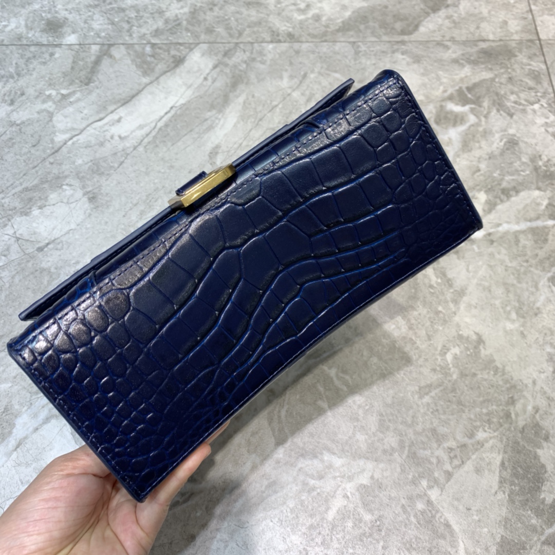 Balenciaga Hourglass Small Handbag In Dark Blue, For Women, Women’s Bags 9in/23cm 5935461LRG