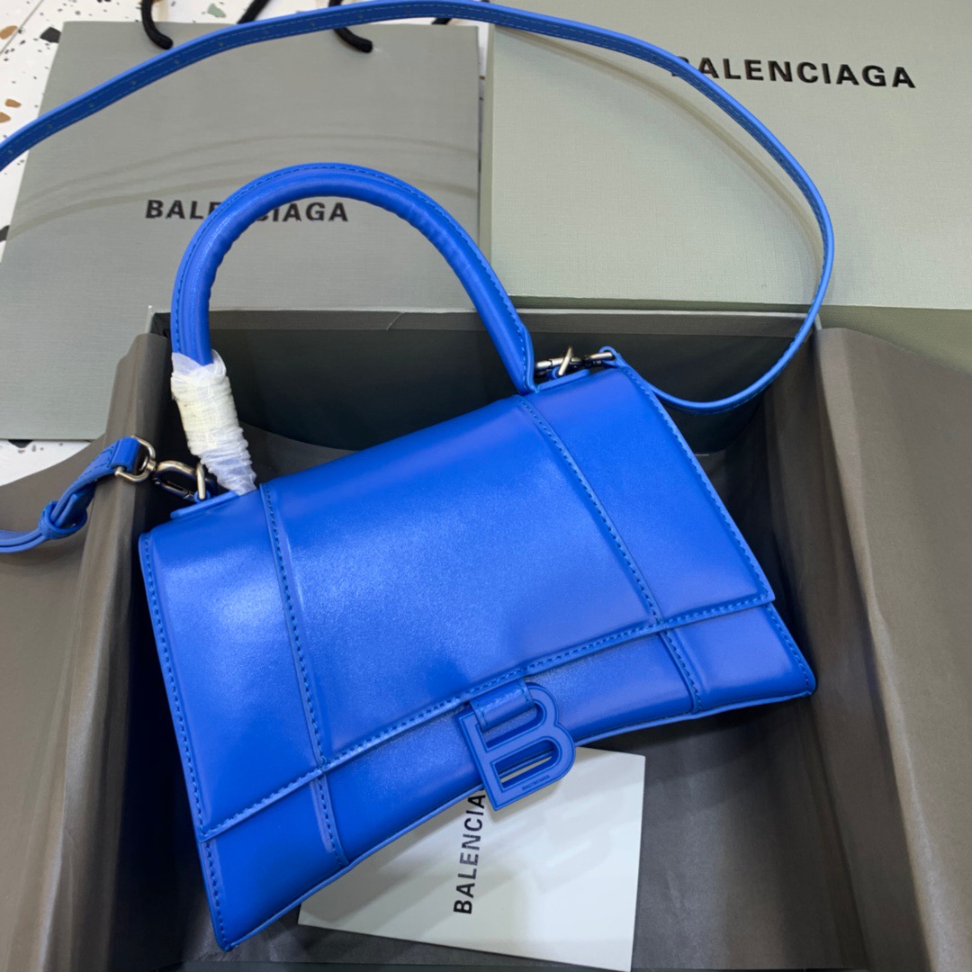 Balenciaga Hourglass Small Handbag In Dark Blue, For Women, Women’s Bags 9in/23cm