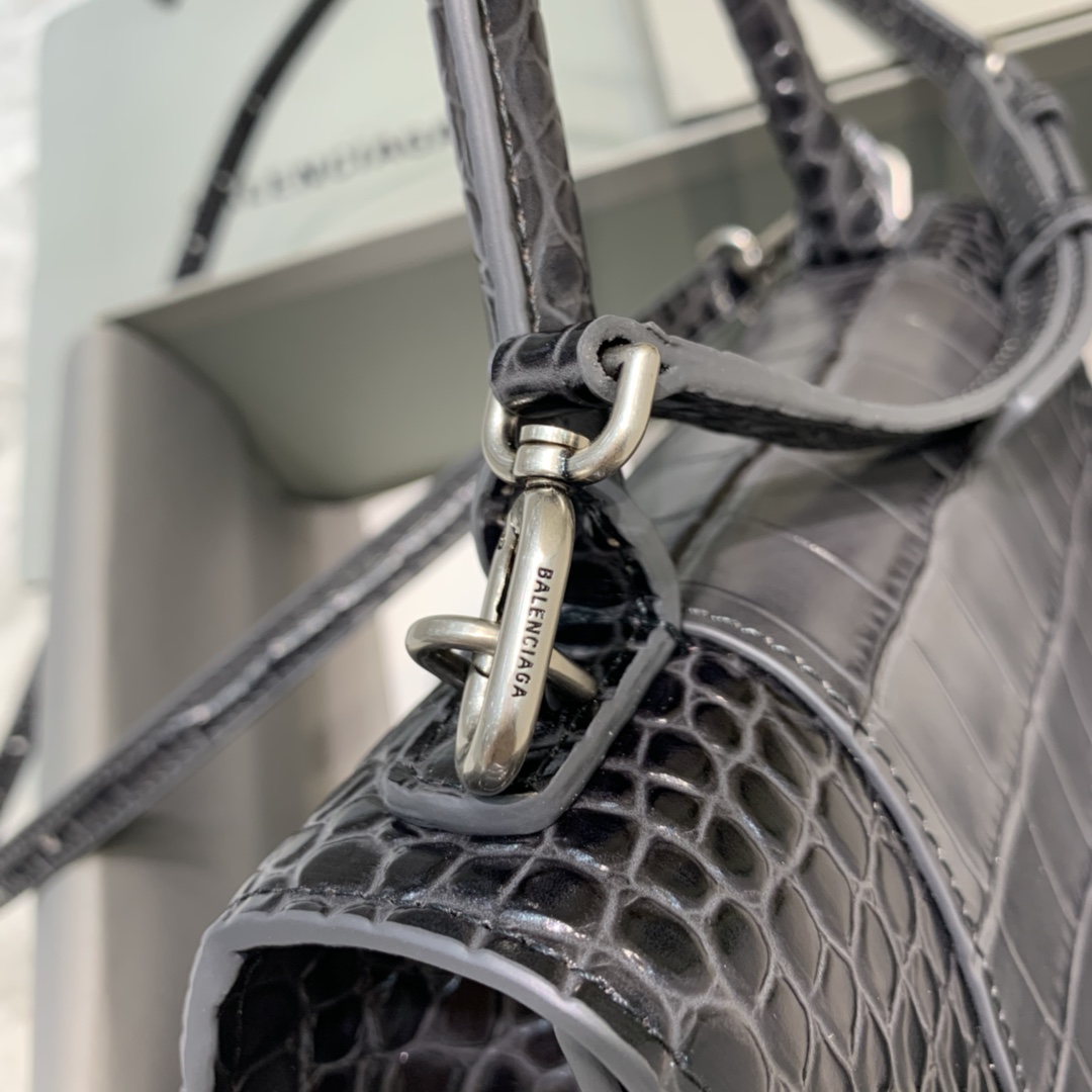 Balenciaga Hourglass Small Handbag In Dark Grey, For Women, Women’s Bags 9in/23cm 5935461LR6Y1309