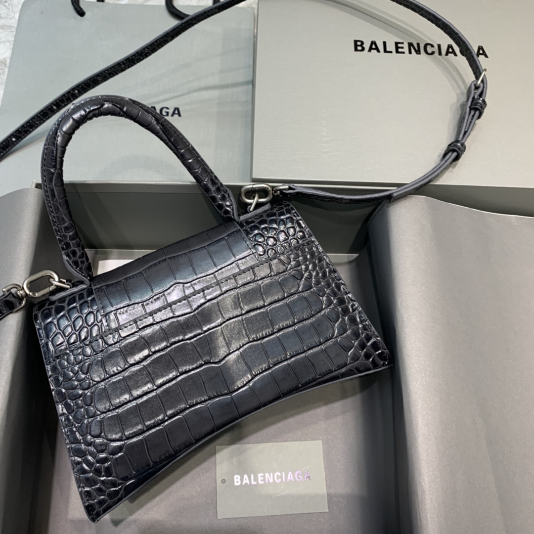 Balenciaga Hourglass Small Handbag In Dark Grey, For Women, Women’s Bags 9in/23cm 5935461LR6Y1309