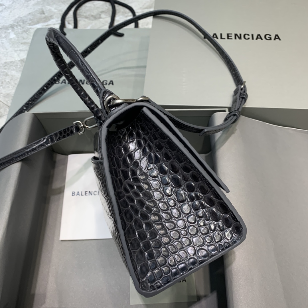 Balenciaga Hourglass Small Handbag In Dark Grey, For Women, Women’s Bags 9in/23cm 5935461LR6Y1309