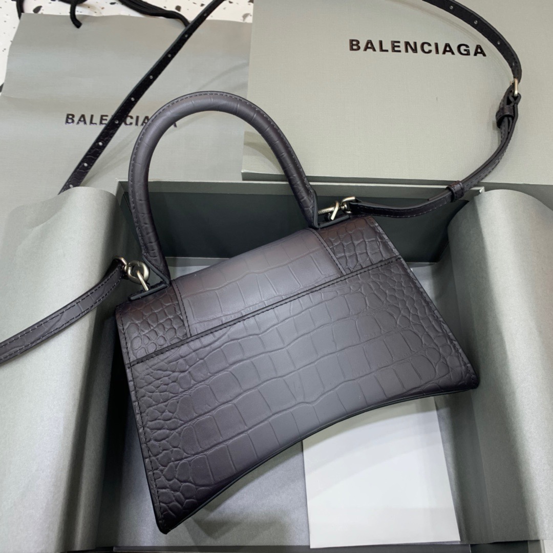 Balenciaga Hourglass Small Handbag In Dark Grey, For Women, Women’s Bags 9in/23cm 5935462107U1309