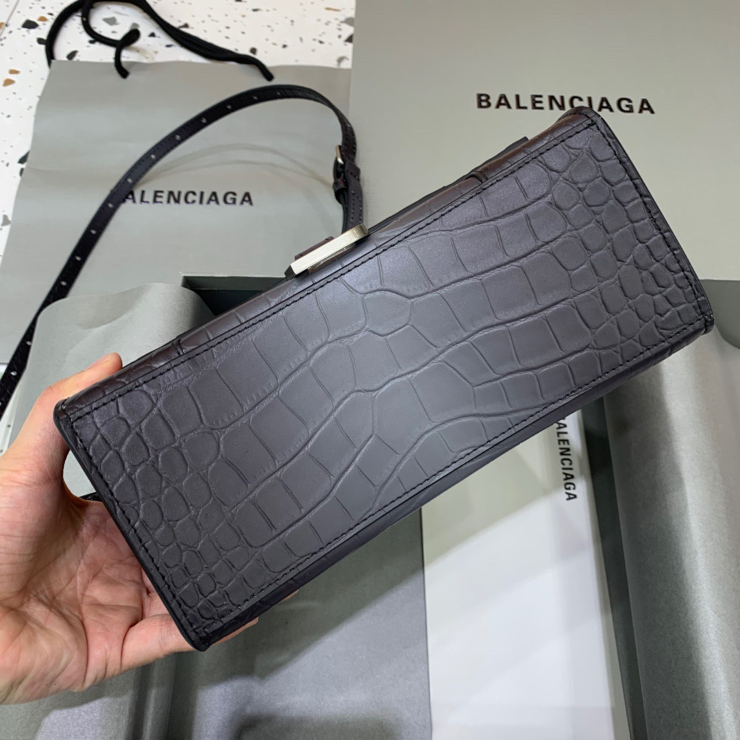 Balenciaga Hourglass Small Handbag In Dark Grey, For Women, Women’s Bags 9in/23cm 5935462107U1309