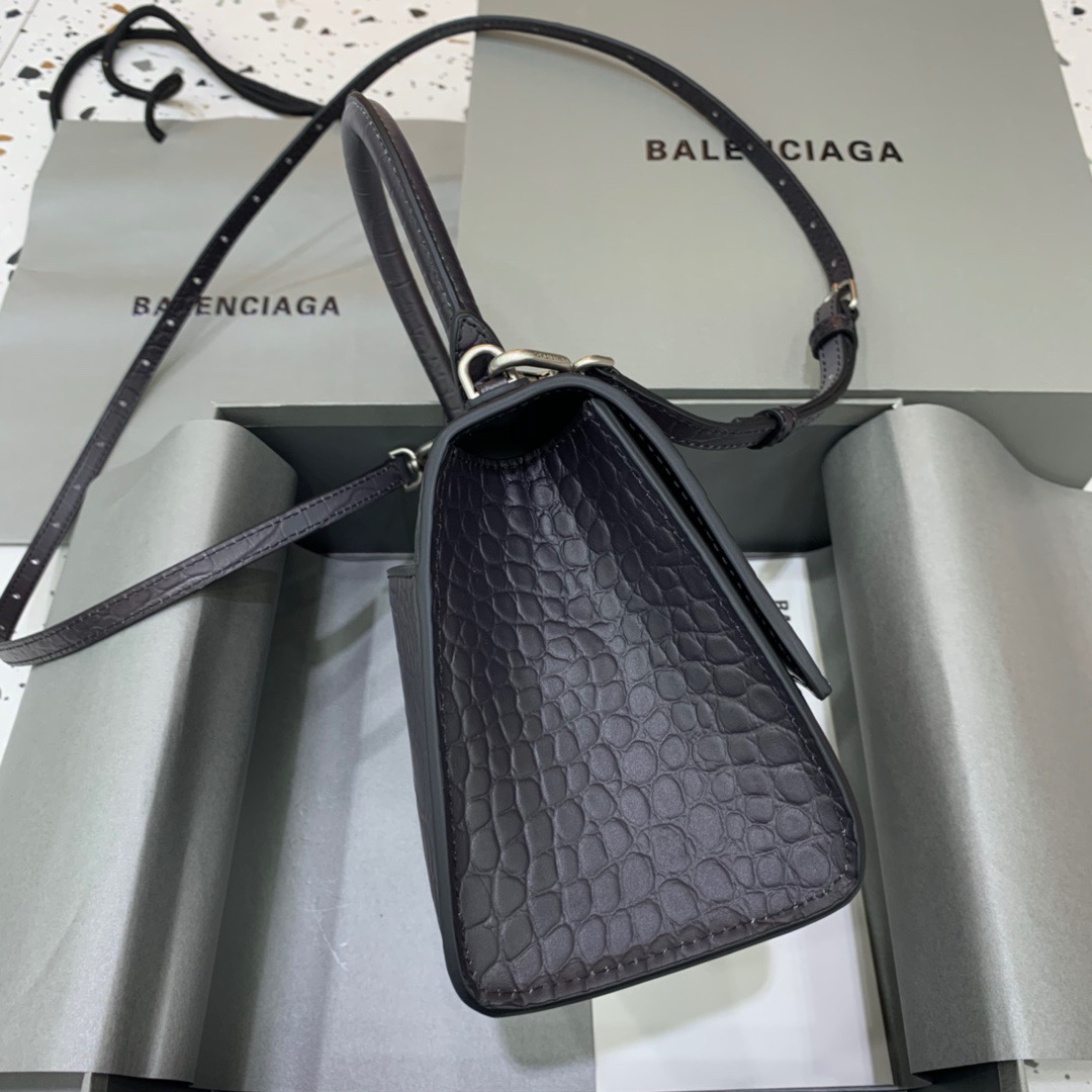 Balenciaga Hourglass Small Handbag In Dark Grey, For Women, Women’s Bags 9in/23cm 5935462107U1309