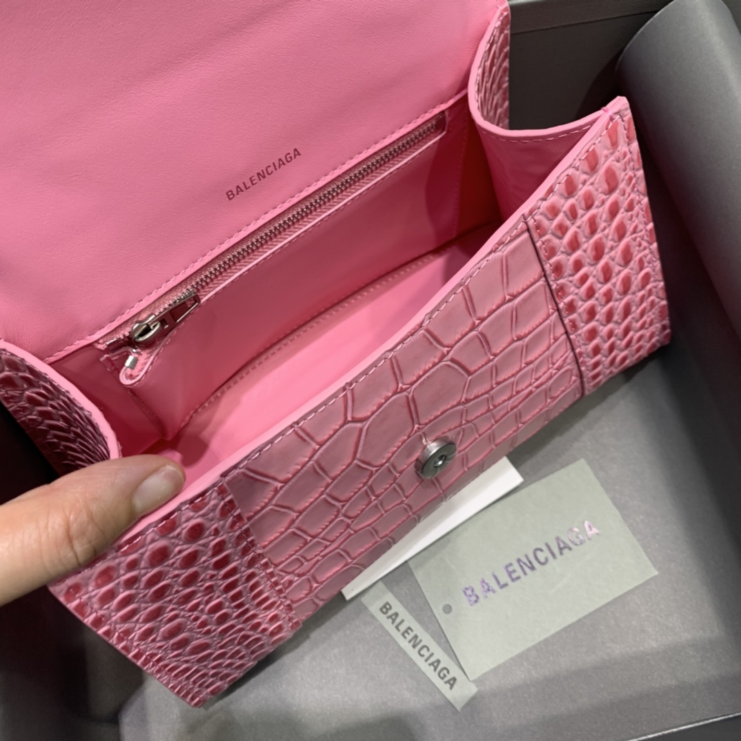 Balenciaga Hourglass Small Handbag In Dark Pink, For Women, Women’s Bags 9in/23cm