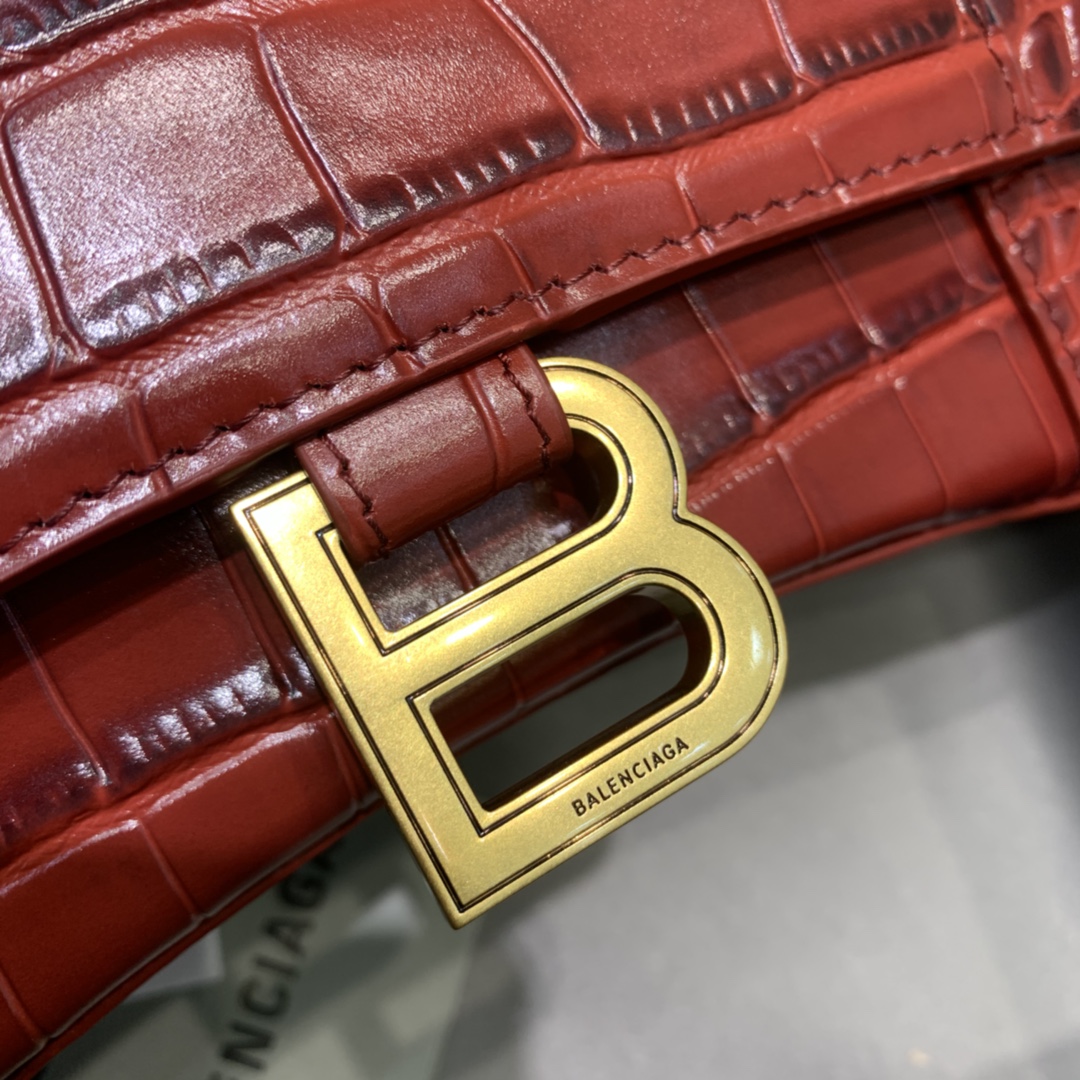Balenciaga Hourglass Small Handbag In Dark Red, For Women, Women’s Bags 9in/23cm 5935461LRG