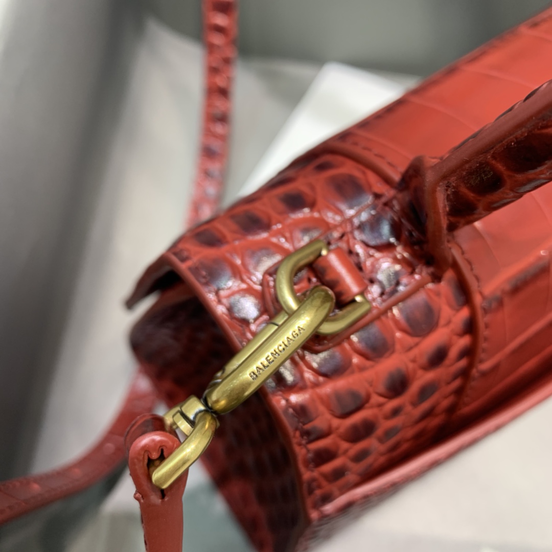 Balenciaga Hourglass Small Handbag In Dark Red, For Women, Women’s Bags 9in/23cm 5935461LRG