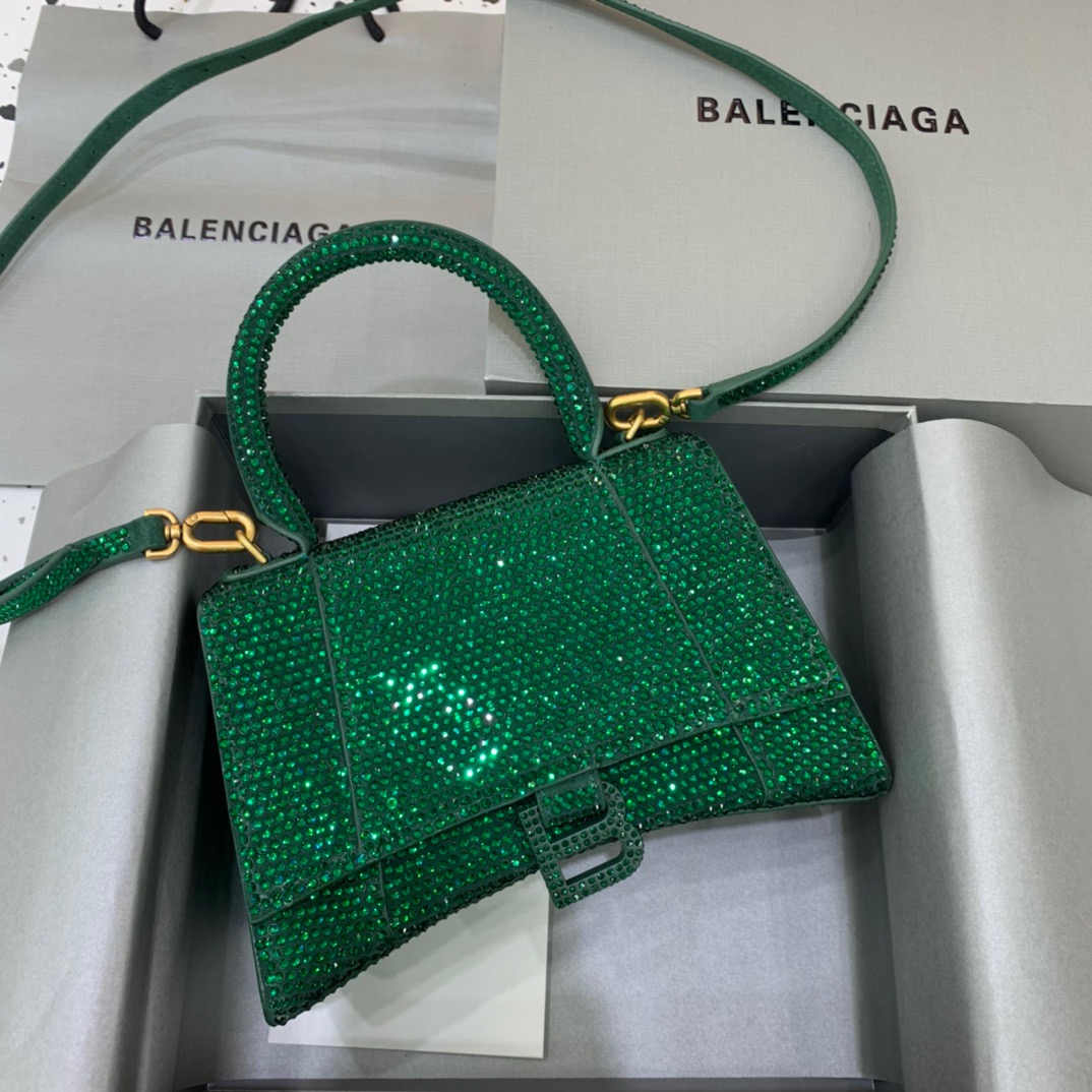 Balenciaga Hourglass Small Handbag In Green, For Women, Women’s Bags 9in/23cm