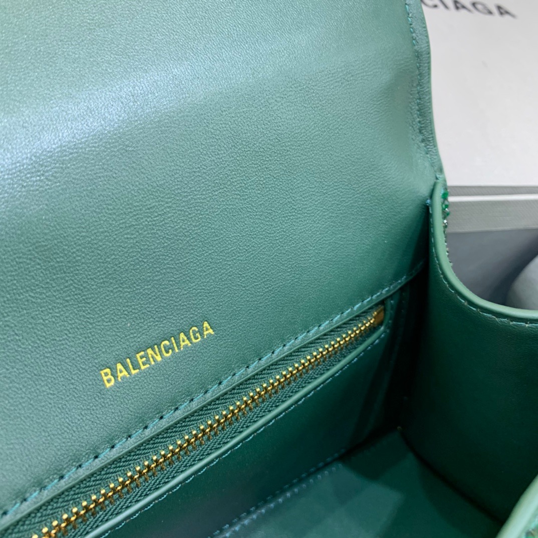 Balenciaga Hourglass Small Handbag In Green, For Women, Women’s Bags 9in/23cm