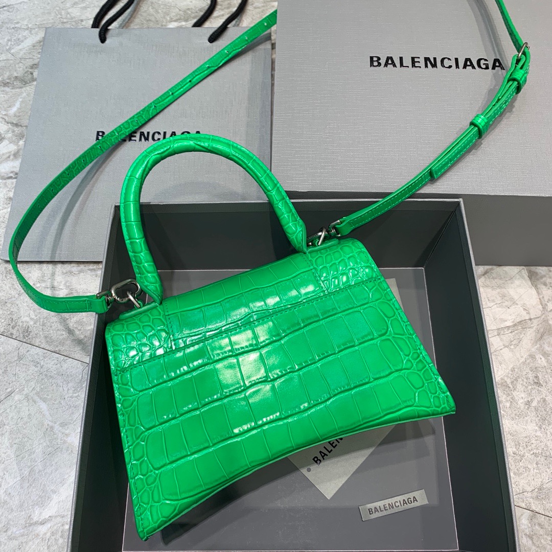 Balenciaga Hourglass Small Handbag In Green, For Women, Women’s Bags 9in/23cm