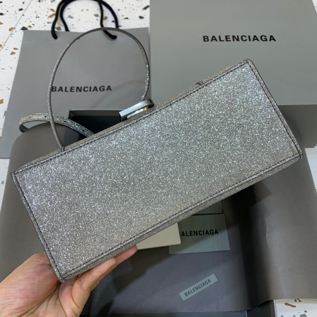 Balenciaga Hourglass Small Handbag In Grey, For Women, Women’s Bags 9in/23cm