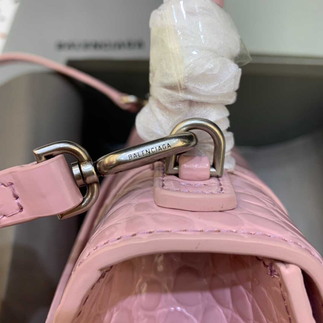 Balenciaga Hourglass Small Handbag In Pink, For Women, Women’s Bags 9in/23cm 5935461LR6Y5906