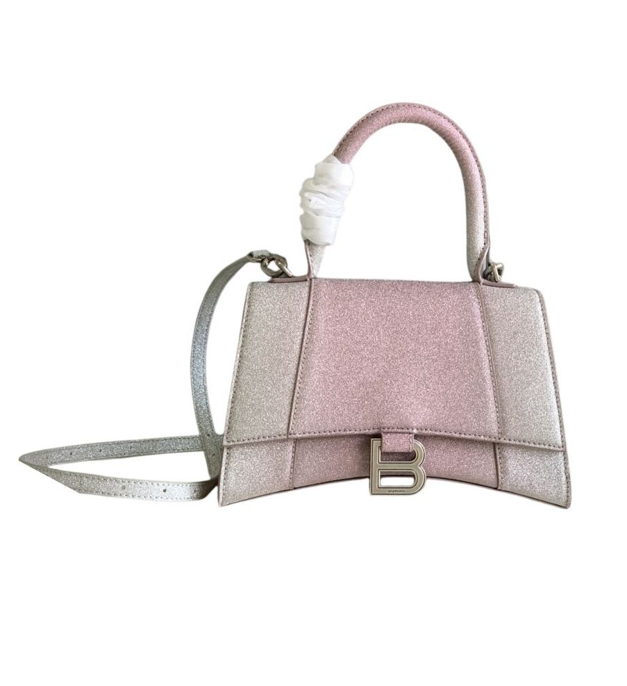 Balenciaga Hourglass Small Handbag In Pink/Blue For Women 9in/23 cm