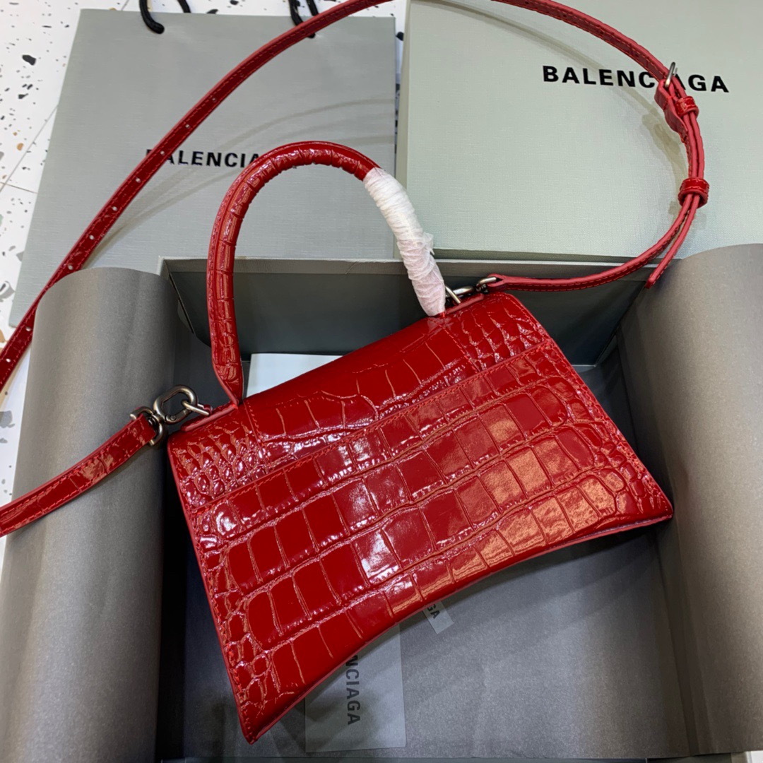 Balenciaga Hourglass Small Handbag In Red, For Women, Women’s Bags 9in/23cm