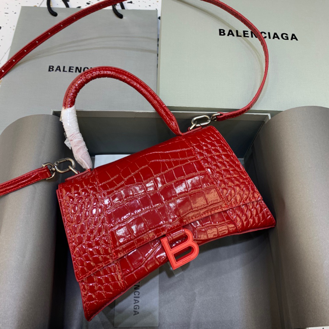Balenciaga Hourglass Small Handbag In Red, For Women, Women’s Bags 9in/23cm