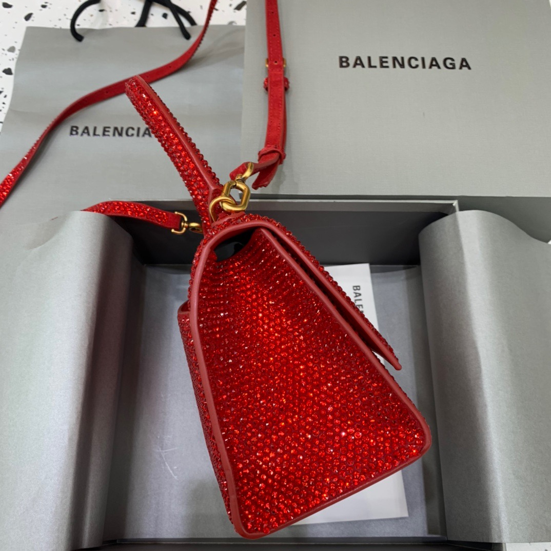 Balenciaga Hourglass Small Handbag In Red, For Women, Women’s Bags 9in/23cm