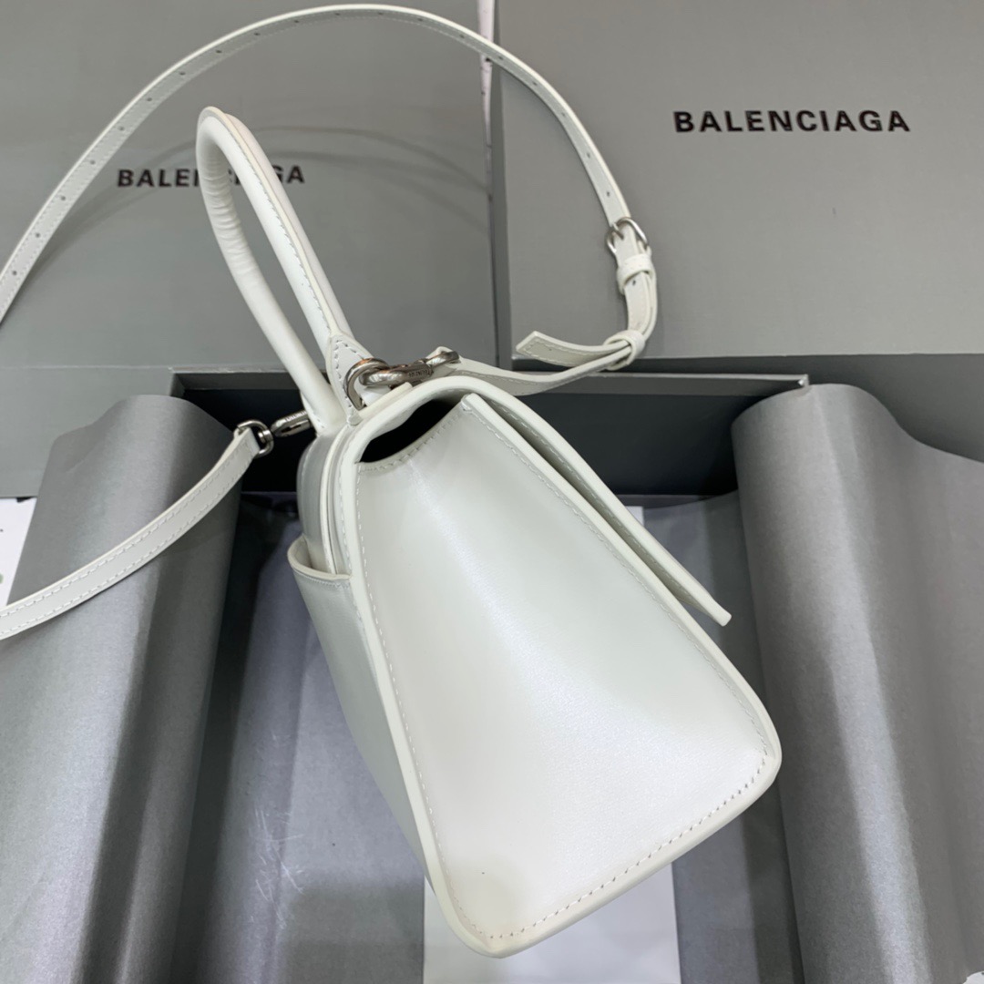 Balenciaga Hourglass Small Handbag In White, For Women, Women’s Bags 9in/23cm 5928331QJ4Y9028