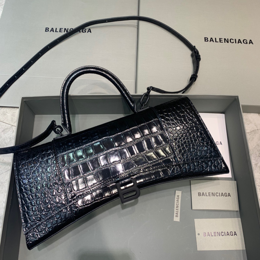 Balenciaga Hourglass Stretch Tote Bag In Black, For Women, Women’s Bags 13.7in/35cm