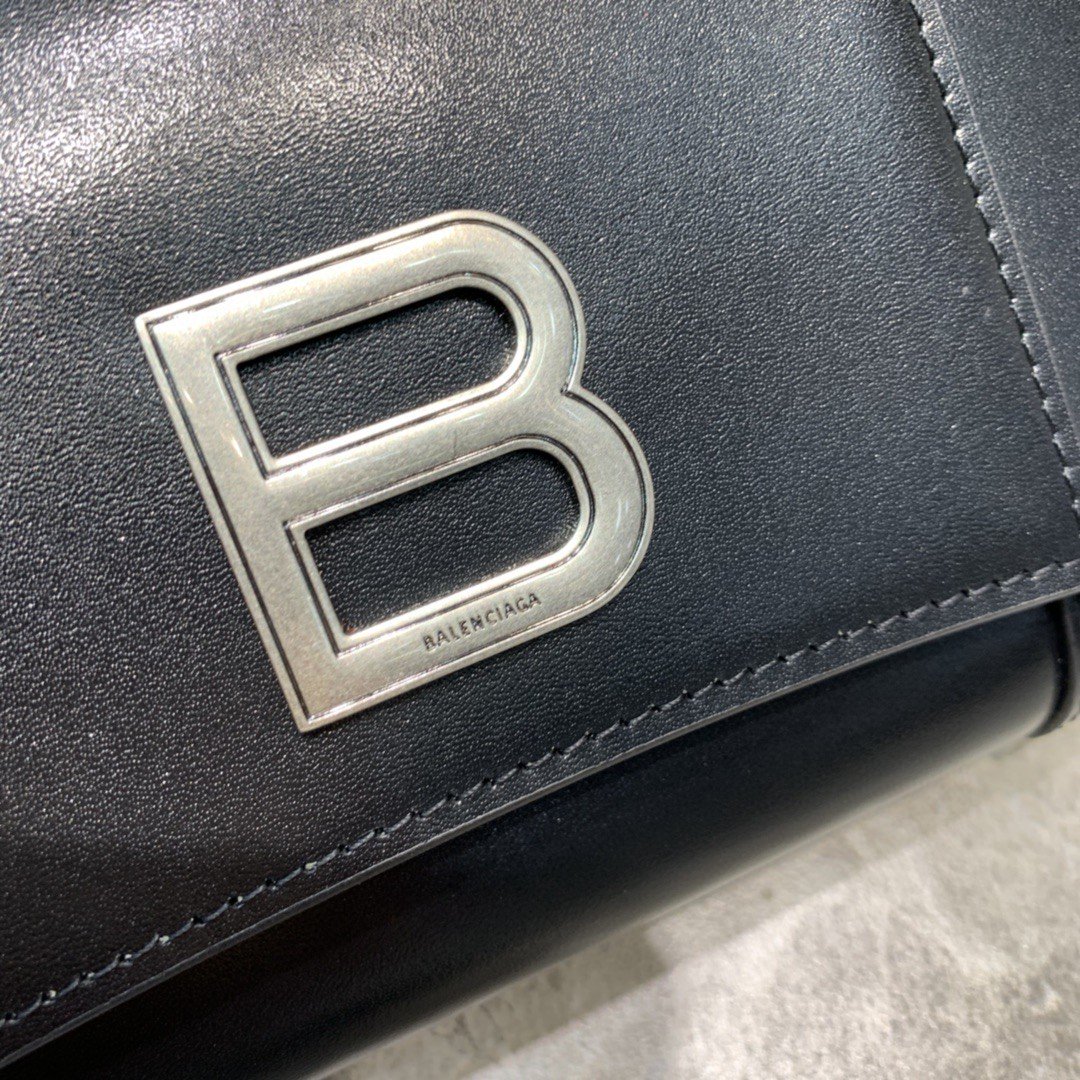 Balenciaga Hourglass Wallet Bag In Black, For Women, Women’s Bags 8in/20cm
