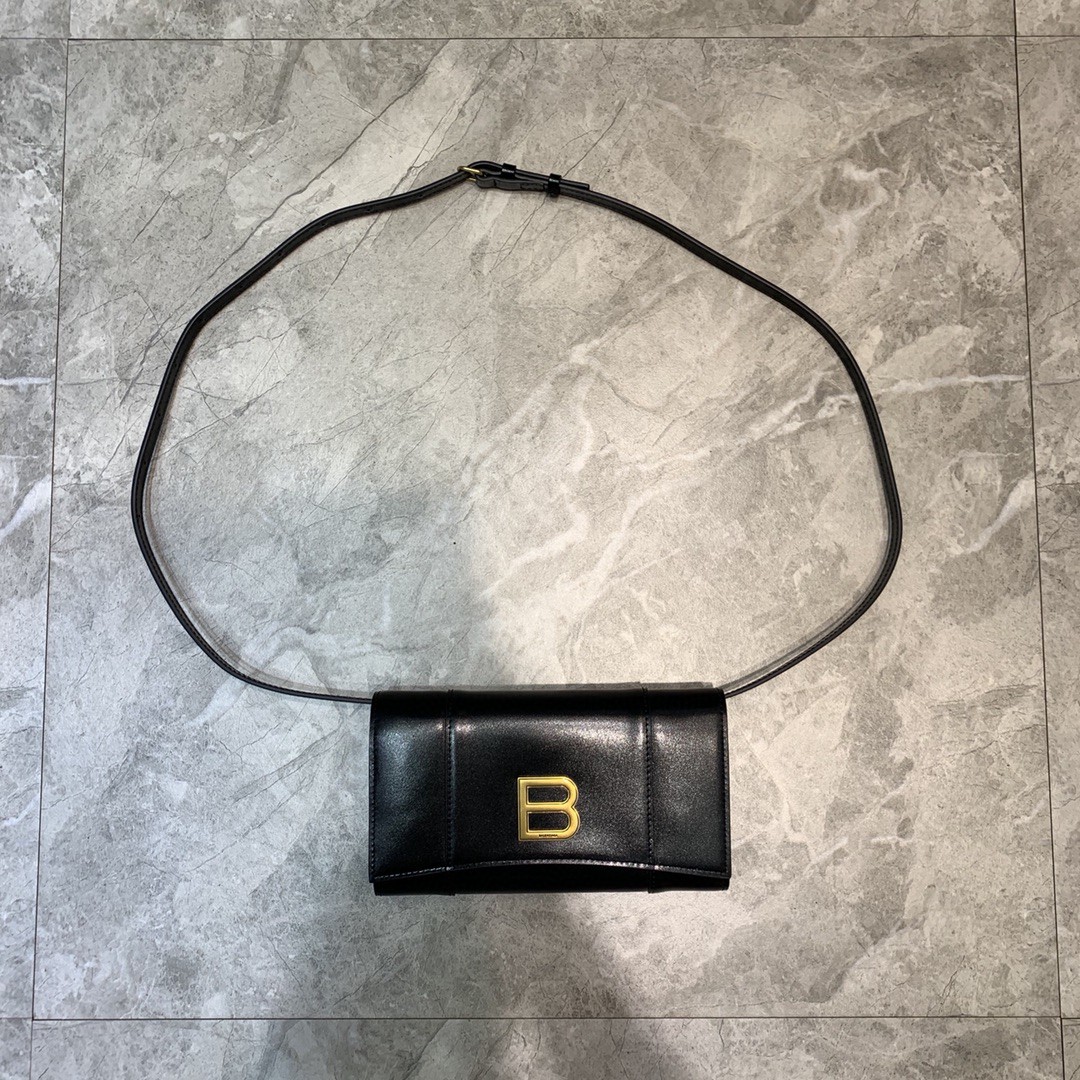 Balenciaga Hourglass Wallet Bag In Black, For Women, Women’s Bags 8in/20cm