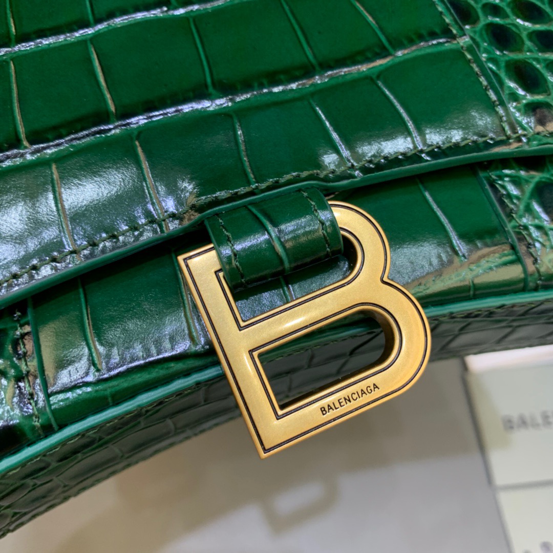 Balenciaga Hourglass Wallet On Chain in Dark Green, For Women, Women’s Bags 7.6in/19cm 6560501LRG
