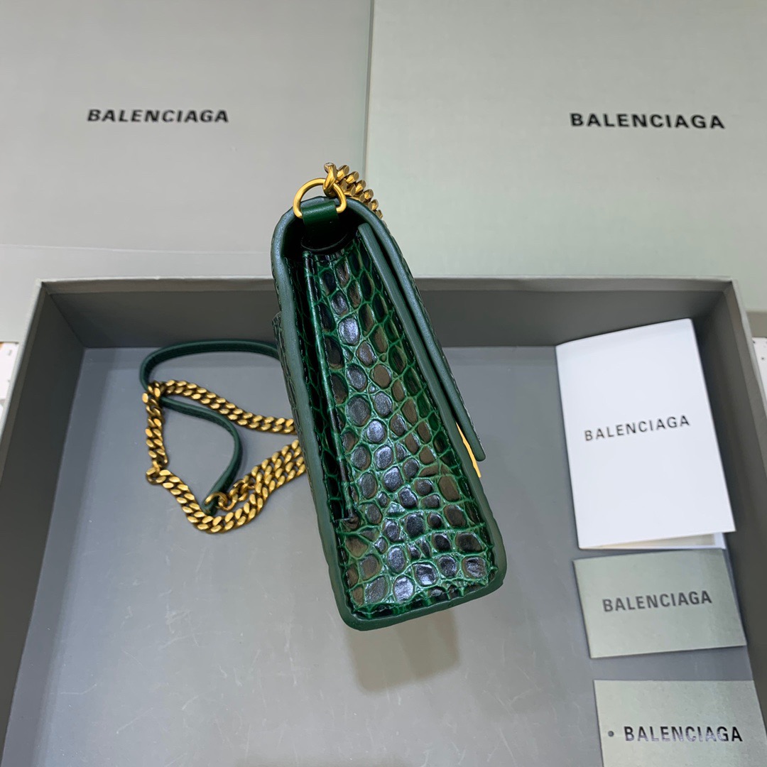 Balenciaga Hourglass Wallet On Chain in Dark Green, For Women, Women’s Bags 9in/23cm