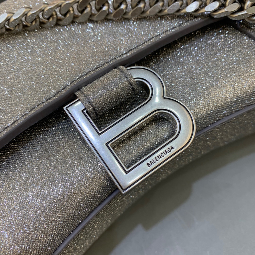 Balenciaga Hourglass Wallet On Chain in Golden Gray, For Women, Women’s Bags 9in/23cm