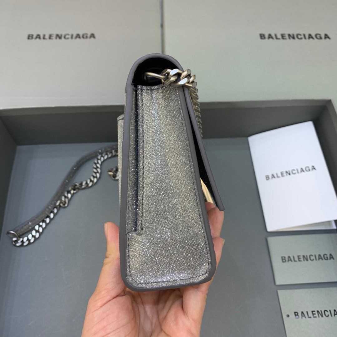 Balenciaga Hourglass Wallet On Chain in Golden Gray, For Women, Women’s Bags 9in/23cm