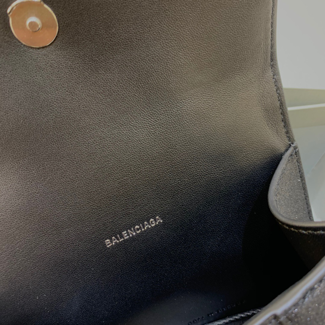 Balenciaga Hourglass XS Handbag In Black, For Women, Women’s Bags 7.4in/19cm 5928332102G1000