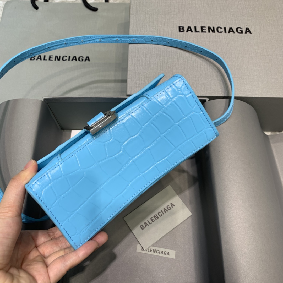 Balenciaga Hourglass XS Handbag In Blue, For Women, Women’s Bags 7.4in/19cm 5928331LR6Y4624