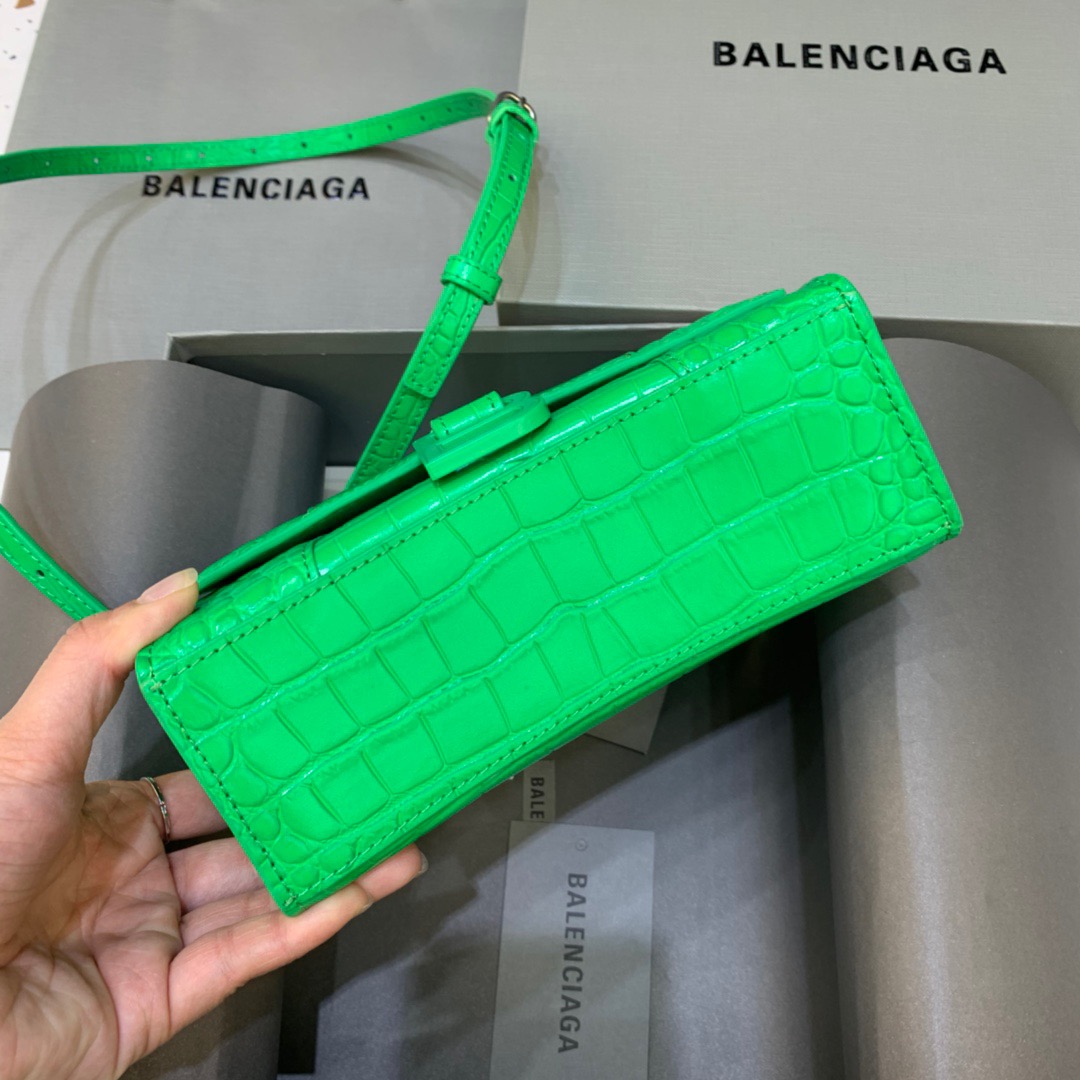 Balenciaga Hourglass XS Handbag In Bright Green, For Women, Women’s Bags 7.4in/19cm 5928331U6AK3809