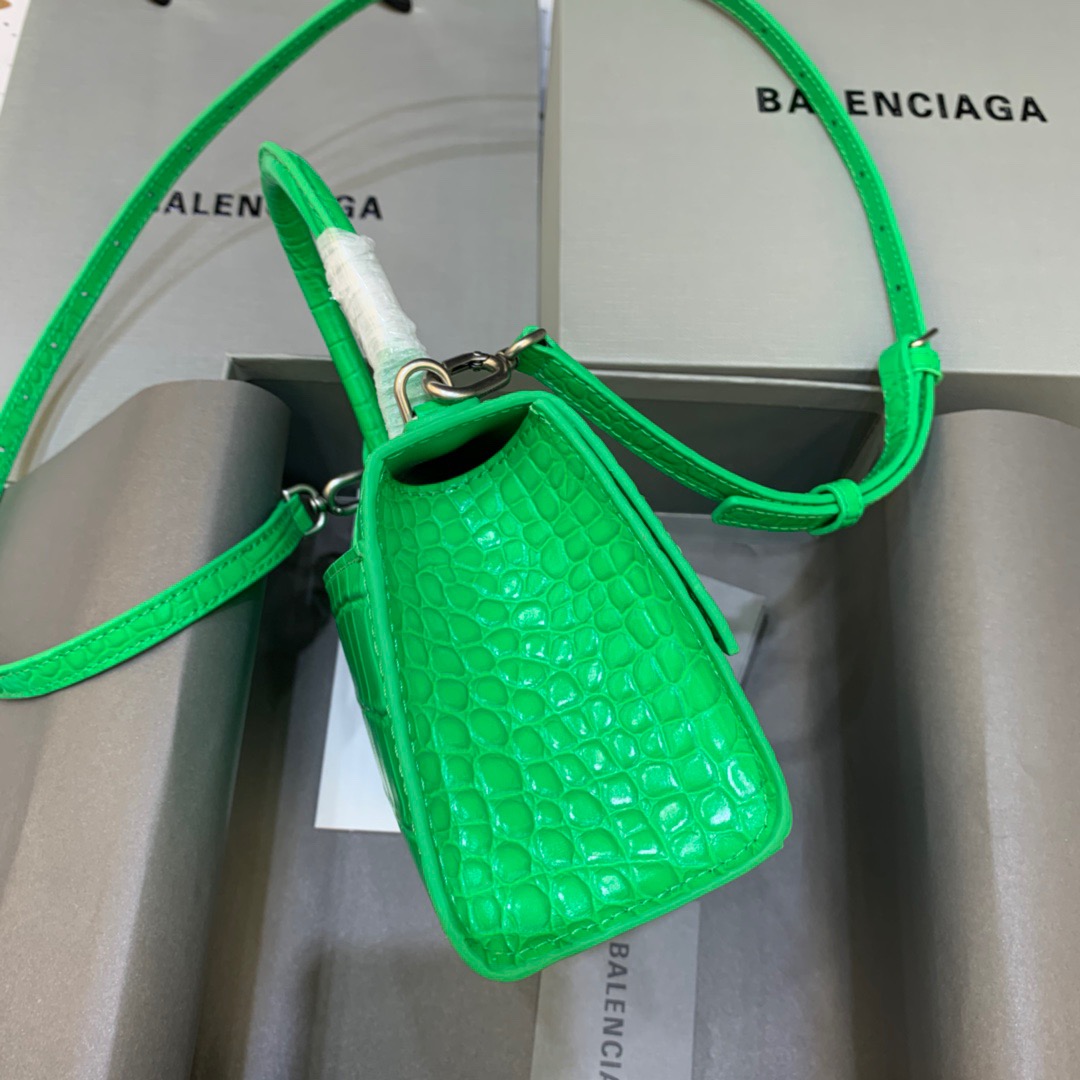 Balenciaga Hourglass XS Handbag In Bright Green, For Women, Women’s Bags 7.4in/19cm 5928331U6AK3809