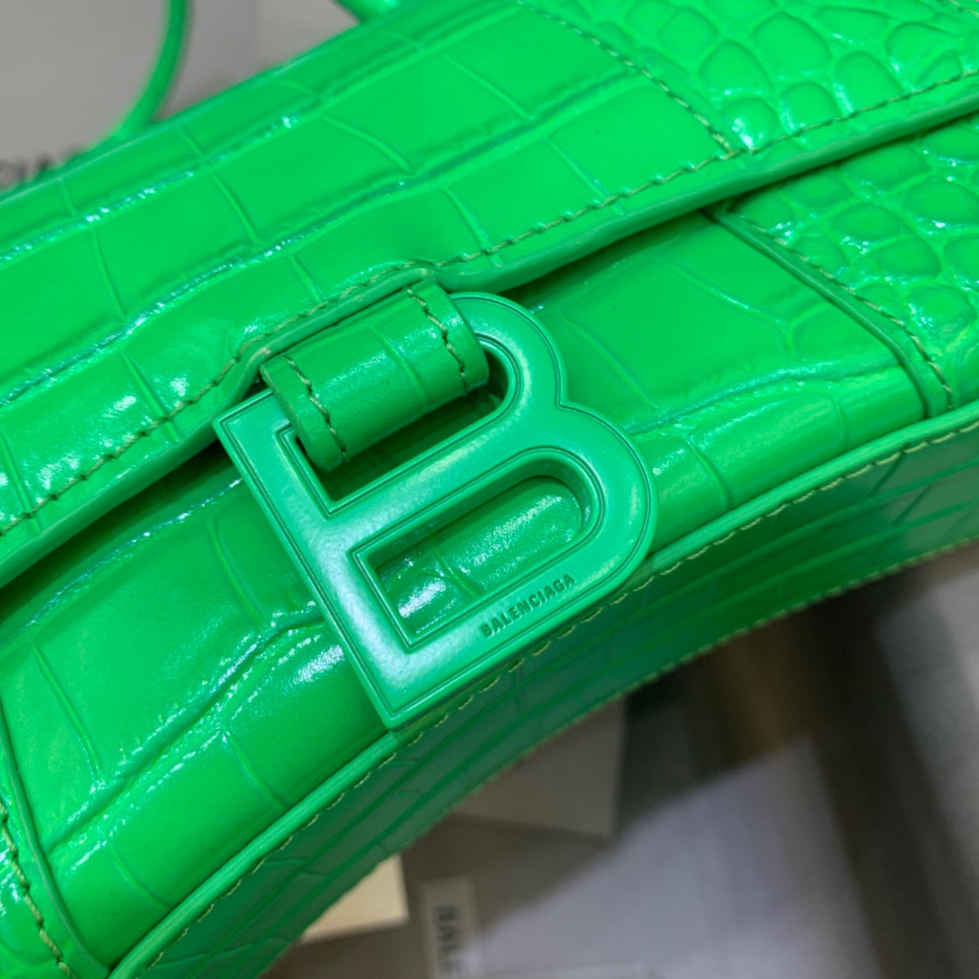 Balenciaga Hourglass XS Handbag In Bright Green, For Women, Women’s Bags 7.4in/19cm 5928331U6AK3809