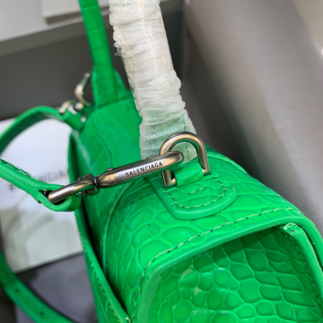 Balenciaga Hourglass XS Handbag In Bright Green, For Women, Women’s Bags 7.4in/19cm 5928331U6AK3809