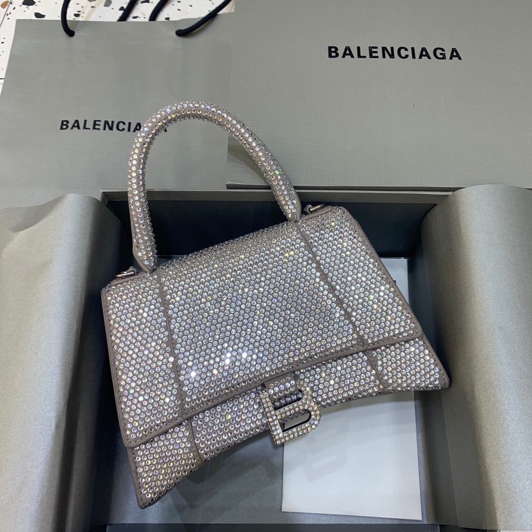 Balenciaga Hourglass XS Handbag In Grey, For Women, Women’s Bags 7.4in/19cm 59283328D0Y1272