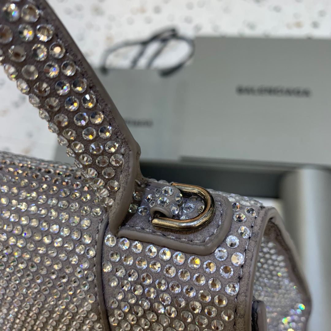 Balenciaga Hourglass XS Handbag In Grey, For Women, Women’s Bags 7.4in/19cm 59283328D0Y1272