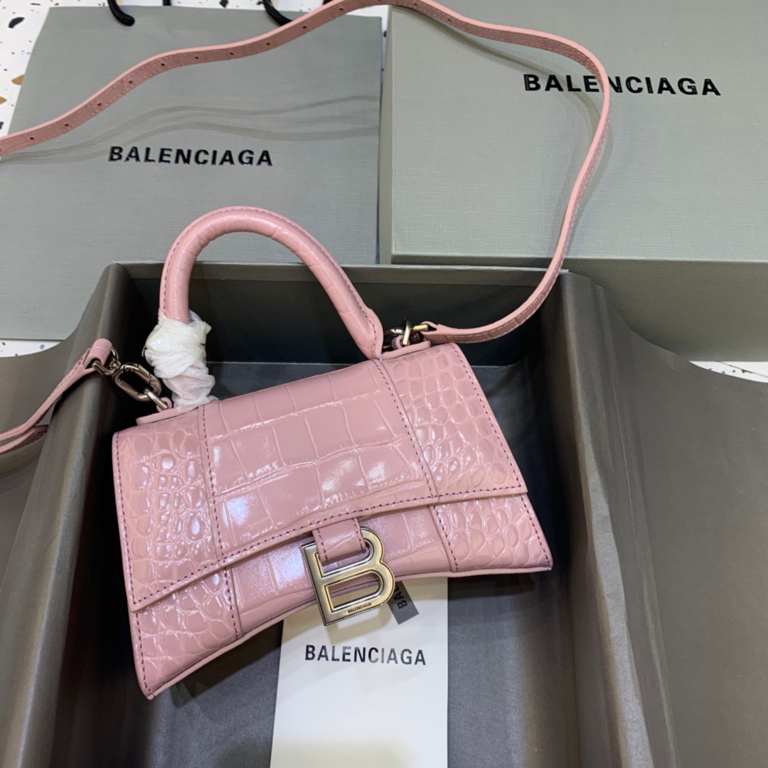 Balenciaga Hourglass XS Handbag In Pink, For Women, Women’s Bags 7.4in/19cm