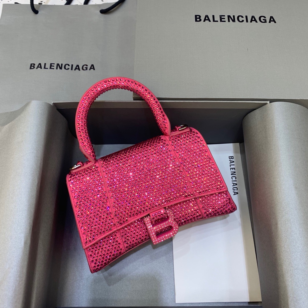 Balenciaga Hourglass XS Handbag In Pink, For Women, Women’s Bags 7.4in/19cm