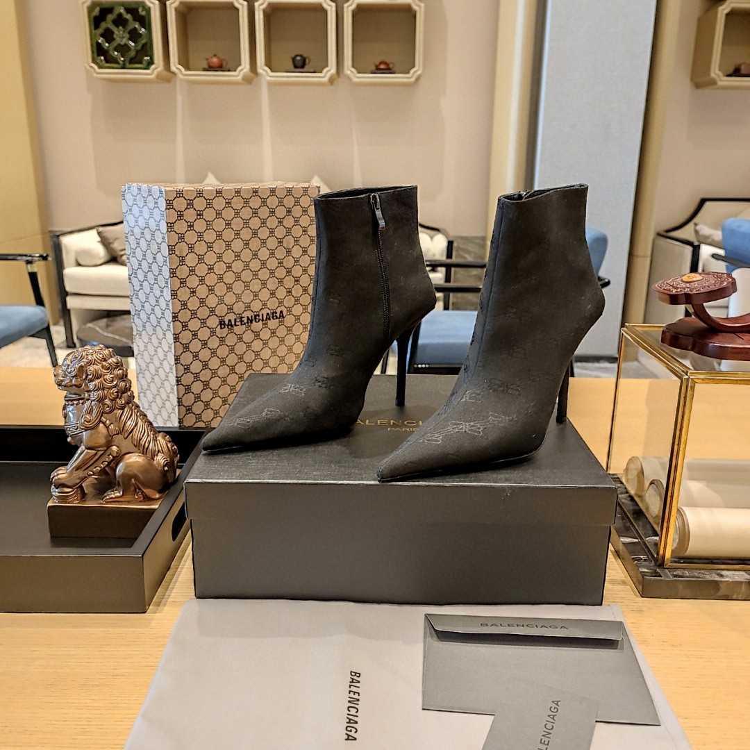 Balenciaga Knife Ankle Boots Black For Women