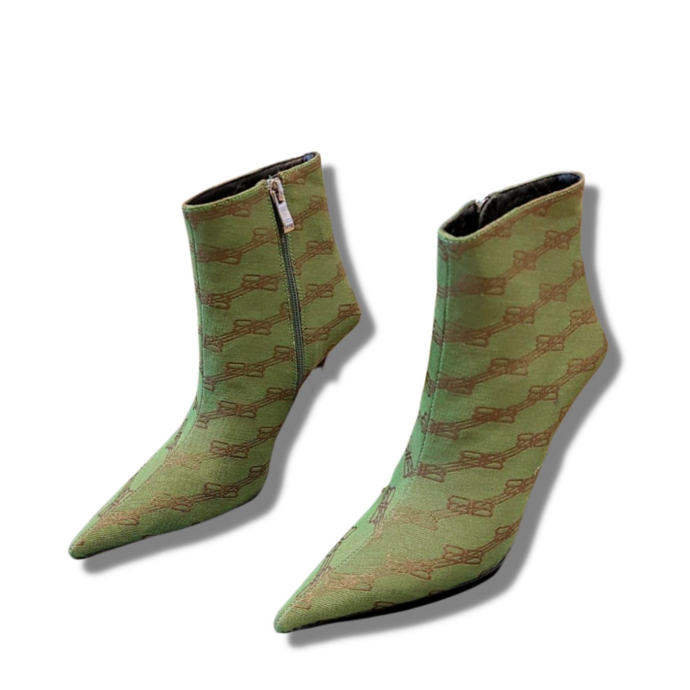 Balenciaga Knife Ankle Boots Green For Women
